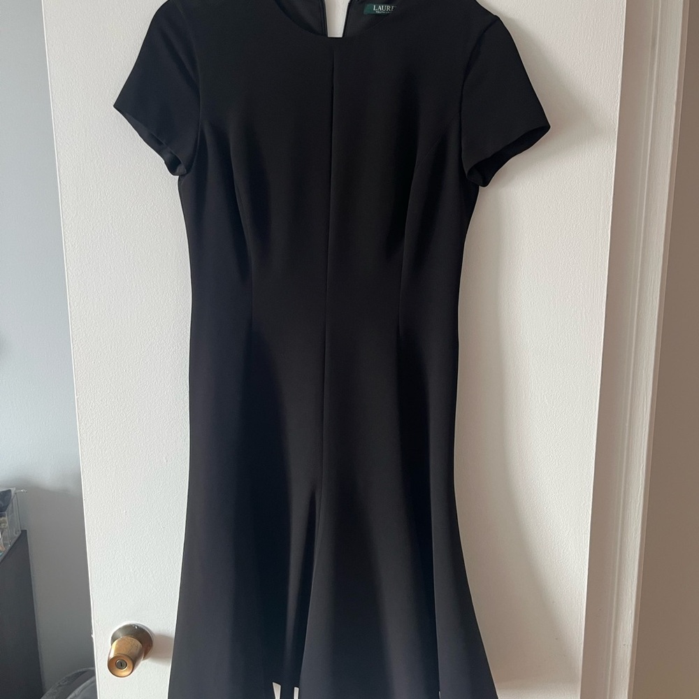 Chic Black Short Sleeve knee lenght Dress